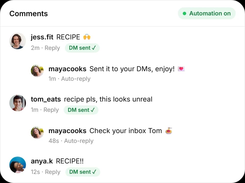 Instagram comments being answered automatically